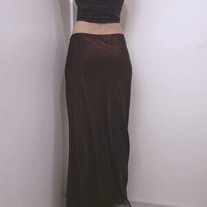 Laura Black/Red Shimmer Silk Maxi Skirt